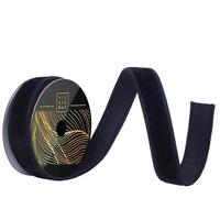Vickerman 1" x 10yd Black Velvet Dupion Backing Christmas Ribbon
