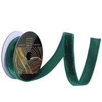 Vickerman 1" x 10yd Emerald Velvet Dupion Backing Christmas Ribbon