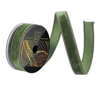 Vickerman 1" x 10yd Juniper Velvet Dupion Backing Christmas Ribbon