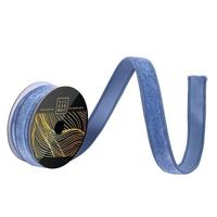 Vickerman 1" x 10yd Denim Blue Velvet Dupion Backing Christmas Ribbon