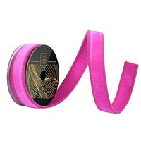 Vickerman 1" x 10yd Hot Pink Velvet Dupion Backing Christmas Ribbon