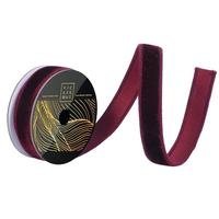 Vickerman 1" x 10yd Burgundy Velvet Dupion Backing Christmas Ribbon