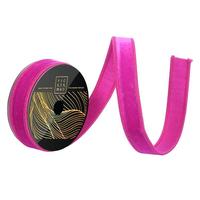 Vickerman 1" x 10yd Fuchsia Velvet Dupion Backing Christmas Ribbon