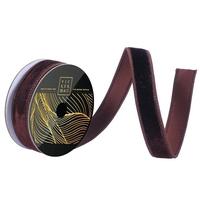 Vickerman 1" x 10yd Chocolate Velvet Dupion Backing Christmas Ribbon