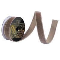 Vickerman 1" x 10yd Mocha Velvet Dupion Backing Christmas Ribbon