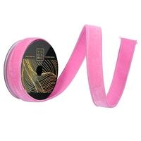 Vickerman 1" x 10yd Pink Velvet Dupion Backing Christmas Ribbon