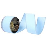 Vickerman 2.5" x 10yd Baby Blue Velvet Dupion Wired Ribbon