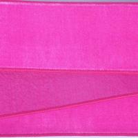 Vickerman 2.5" x 10yd Hot Pink Velvet Dupion Wired Ribbon