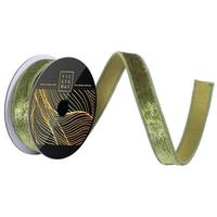 Vickerman 1" x 10yd Juniper Velvet Dupion Backing Christmas Ribbon