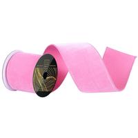 Vickerman 4" x 10yd Pink Velvet Dupion Backing Christmas Ribbon