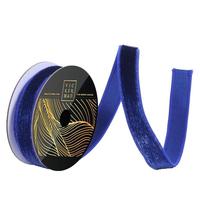 Vickerman 1" x 10yd Cobalt Velvet Dupion Backing Christmas Ribbon