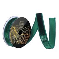 Vickerman 1" x 10yd Emerald Velvet Dupion Backing Christmas Ribbon