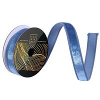 Vickerman 1" x 10yd Periwinkle Velvet Dupion Backing Christmas Ribbon
