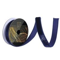 Vickerman 1" x 10yd Midnight Blue Velvet Dupion Backing Christmas Ribbon