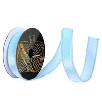 Vickerman 1" x 10yd Baby Blue Velvet Dupion Backing Christmas Ribbon