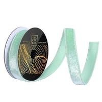 Vickerman 1" x 10yd Seafoam Velvet Dupion Backing Christmas Ribbon