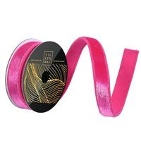 Vickerman 1" x 10yd Hot Pink Velvet Dupion Backing Christmas Ribbon