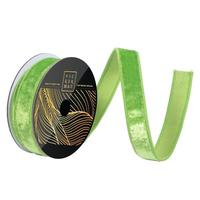 Vickerman 1" x 10yd Lime Velvet Dupion Backing Christmas Ribbon