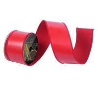 Vickerman 2.5" x 10Yd Red Faux Leather Wired Edge Ribbon