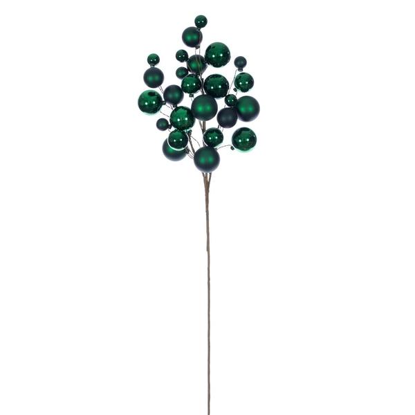 30" Green Matte/Shiny Ball Ornament Spray