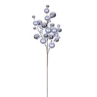 Vickerman 30" Silver Matte/Shiny Ball Ornament Spray