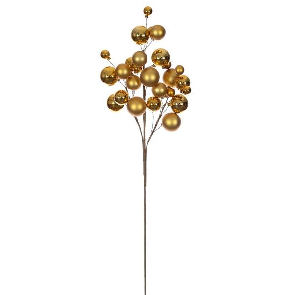 30" Gold Matte/Shiny Ball Ornament Spray
