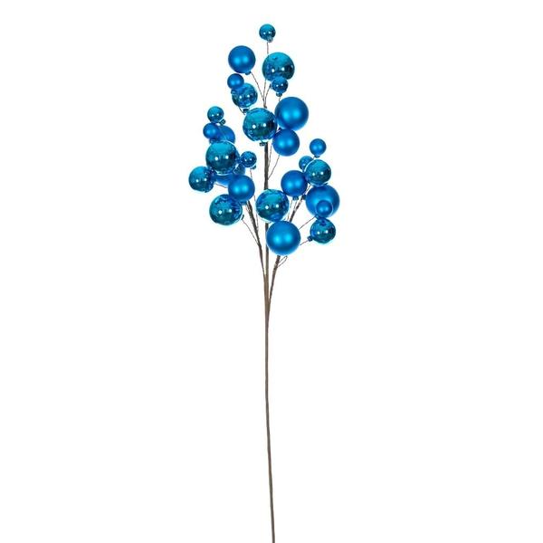 30" Turquoise Matte/Shiny Ball Ornament Spray