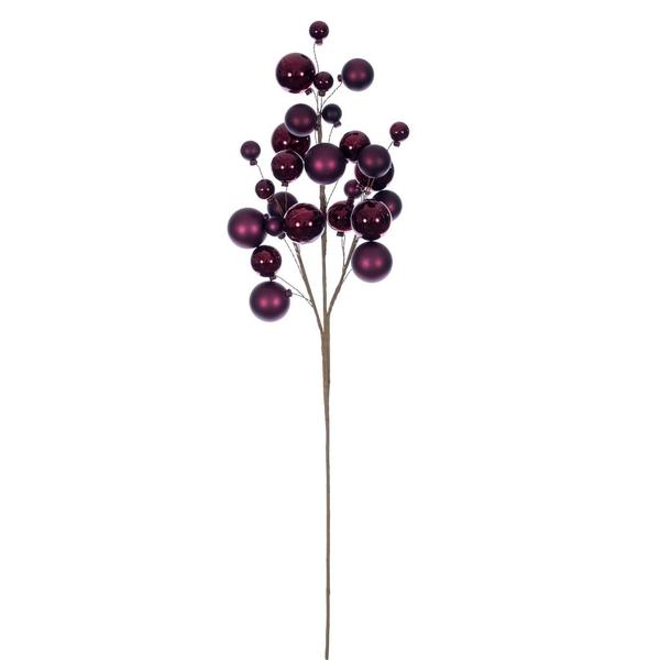 30" Wine Matte/Shiny Ball Ornament Spray