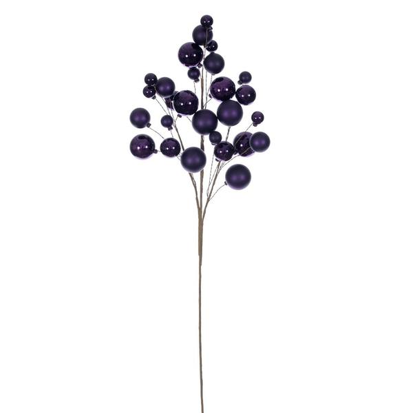 30" Plum Matte/Shiny Ball Ornament Spray