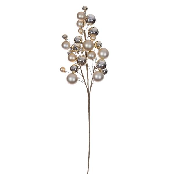 30" Champagne Matte/Shiny Ball Ornament Spray