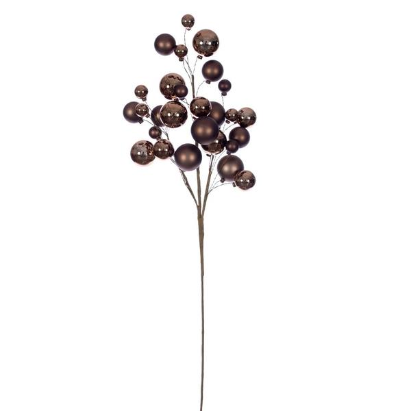 30" Mocha Matte/Shiny Ball Ornament Spray