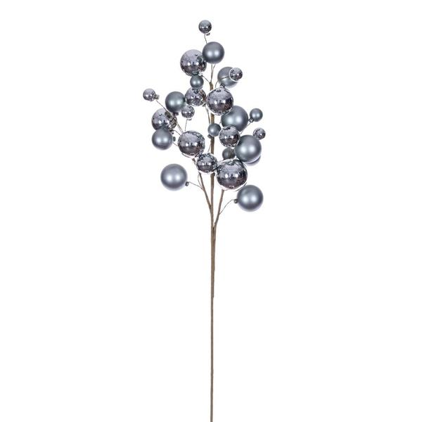 30" Pewter Matte/Shiny Ball Ornament Spray
