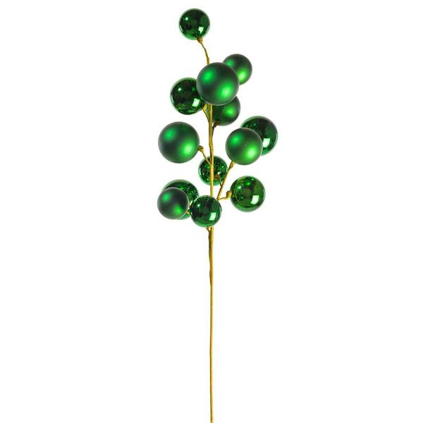 30" Green Matte/Shiny Ball Ornament Spray