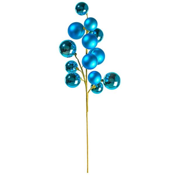 30" Turquoise Matte/Shiny Ball Ornament Spray