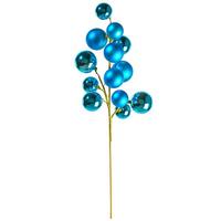 Vickerman 30" Turquoise Matte/Shiny Ball Ornament Spray