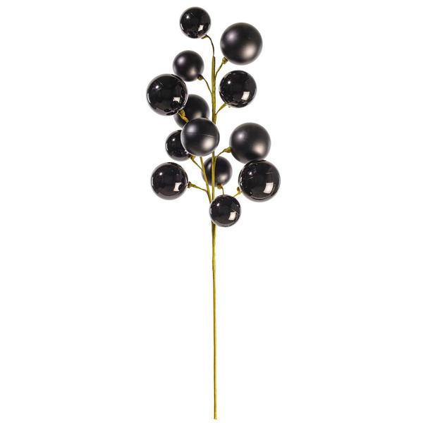 30" Black Matte/Shiny Ball Ornament Spray