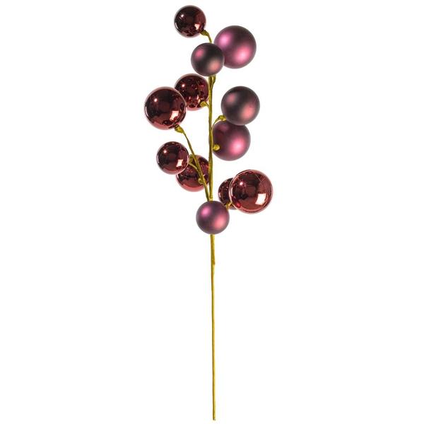 30" Wine Matte/Shiny Ball Ornament Spray