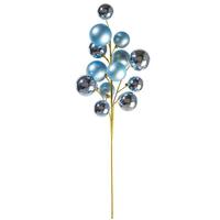 Vickerman 30" Periwinkle Matte/Shiny Ball Ornament Spray