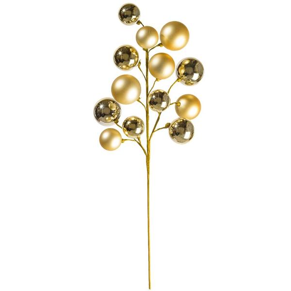 30" Champagne Matte/Shiny Ball Ornament Spray