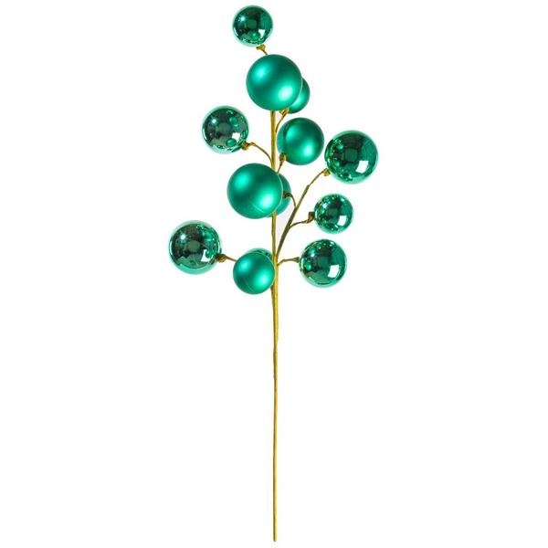 30" Teal Matte/Shiny Ball Ornament Spray