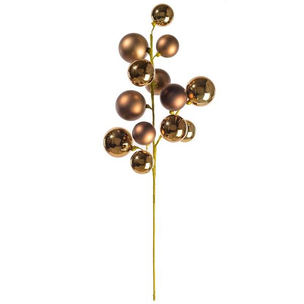 30" Mocha Matte/Shiny Ball Ornament Spray