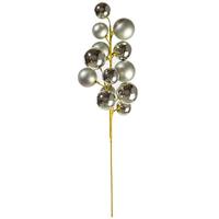 Vickerman 30" Pewter Matte/Shiny Ball Ornament Spray