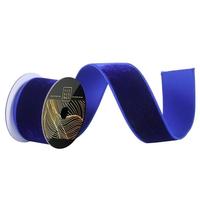 Vickerman 2.5" x 10yd Cobalt Velvet Dupion Wired Ribbon