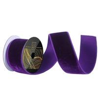 Vickerman 2.5" x 10yd Plum Velvet Dupion Wired Ribbon
