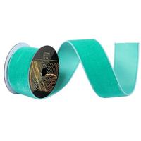 Vickerman 2.5" x 10yd Seafoam Velvet Dupion Wired Ribbon