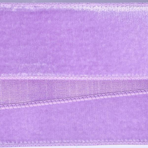 2.5" x 10yd Lavender Velvet Dupion Wired Ribbon