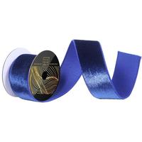 Vickerman 2.5" x 10Yd Cobalt Luster Velvet Christmas Ribbon
