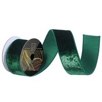 View 2.5" x 10Yd Emerald Luster Velvet Christmas Ribbon