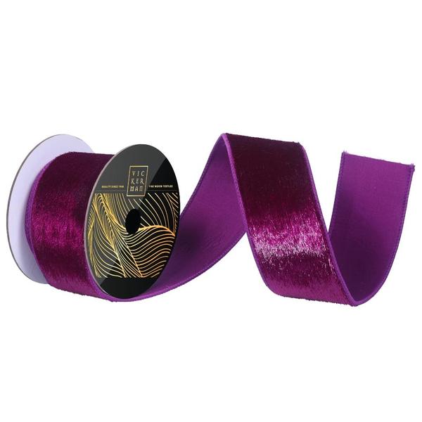 2.5" x 10Yd Plum Luster Velvet Christmas Ribbon