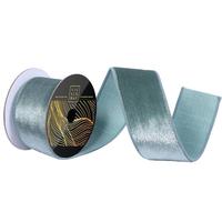 Vickerman 2.5" x 10Yd Frosty Mint Luster Velvet Christmas Ribbon